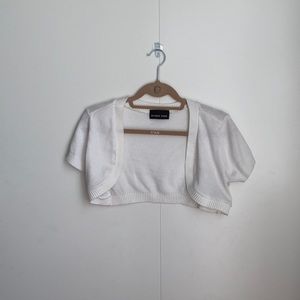 Un Deux Trois White Short-Sleeved Shrug